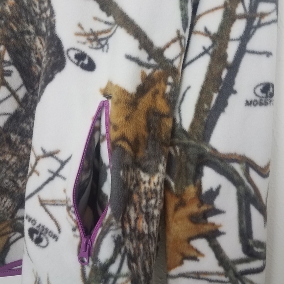 Mossy Oak‎ Size S Camouflauge Pink Trim Womens S Fleece 1/4 Zip Fleece Pullover - Picture 5 of 9